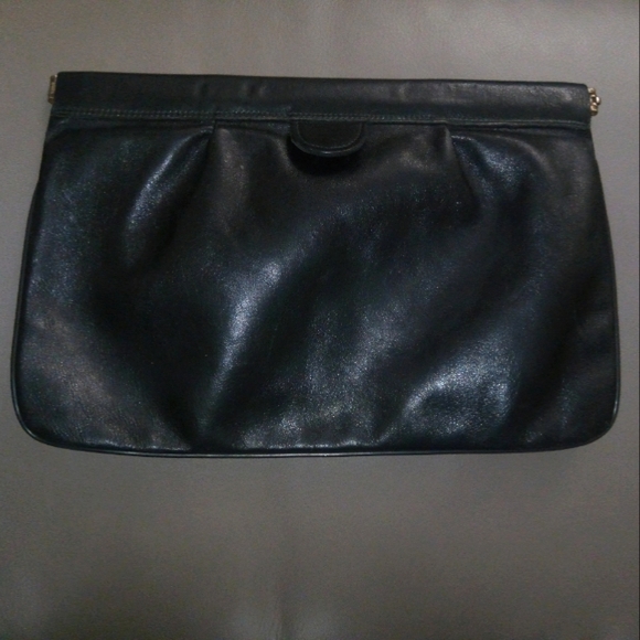 Vintage Philippe Black Leather Clutch - Picture 2 of 7